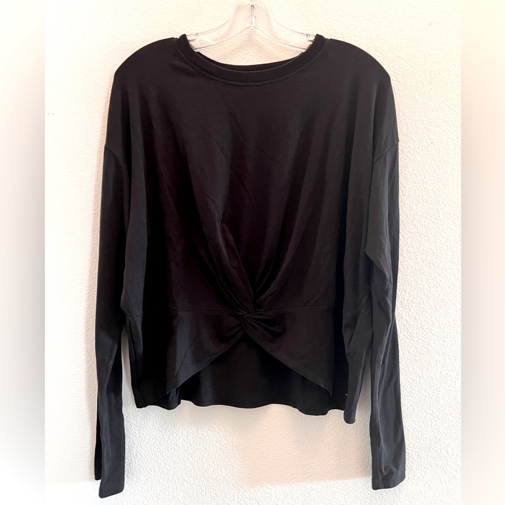 DKNY Sport long sleeve black low high shirt size L